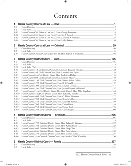 Contents 1 Harris County Courts at Law — Civil