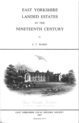 East Yorkshire Landed Estates Nineteenth Century