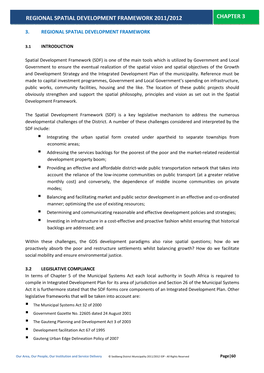 Chapter 3 Regional Spatial Development Framework 2011/2012