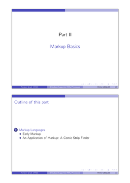 Part II Markup Basics
