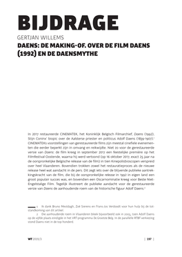 Bijdrage Gertjan Willems Daens: De Making-Of