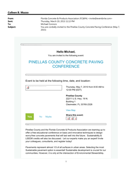 Pinellas County Concrete Paving Conference (May 7, 2015)