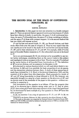 The Second Dual of the Space of Continuous Functions. Dj