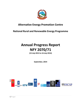 NRREP Annual Progress Report (15 July 2013 to 16 July 2014)