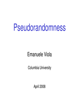 Pseudorandomness