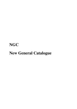NGC New General Catalogue