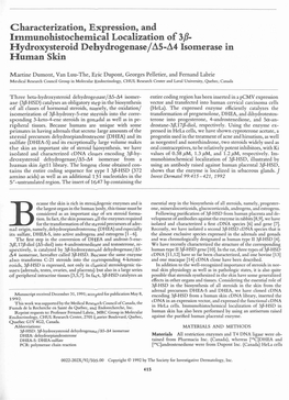 Hydroxysteroid Dehydrogenase/D5-D4 Isomerase in Human Skin