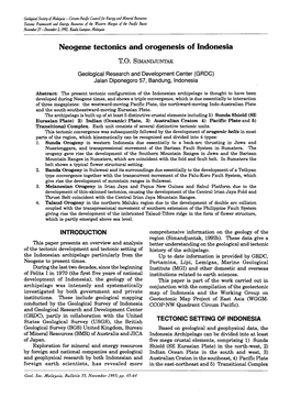 Neogene Tectonics and Orogenesis of Indonesia