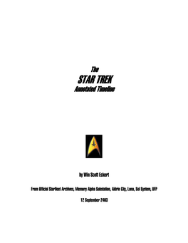 STAR TREK Annotated Timeline