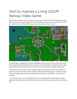 Simcity Inspired a Living LEGO® Railway Video Game