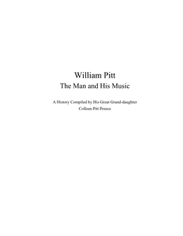 William Pitt, the Man and His Music