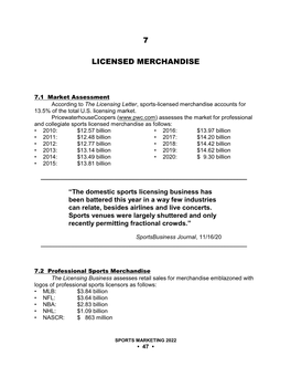 7 Licensed Merchandise