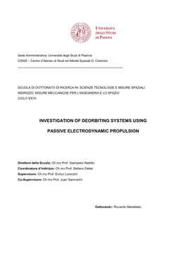 Investigation of Deorbiting Systems Using Passive