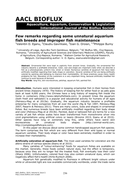 AACL BIOFLUX Aquaculture, Aquarium, Conservation & Legislation International Journal of the Bioflux Society