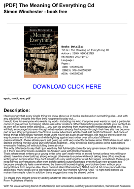 The Meaning of Everything Cd Simon Winchester - Book Free