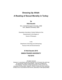 A Reading of Sexual Morality in Turkey