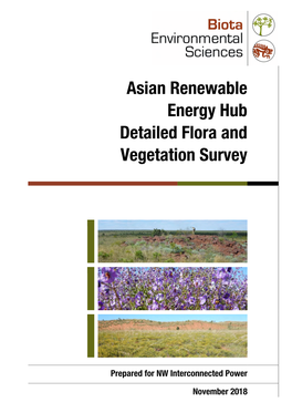 Asian Renewable Energy Hub Detailed Flora and Vegetation Survey