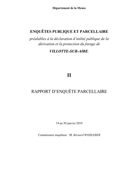 Rapport D'enquête Parcellaire