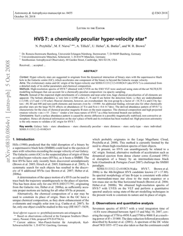 HVS7: a Chemically Peculiar Hyper-Velocity Star