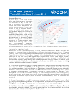 Flash Update #4 Tropical Cyclone Sagar | 14 June 2018