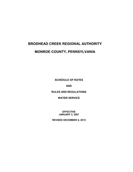 Brodhead Creek Regional Authority Monroe County