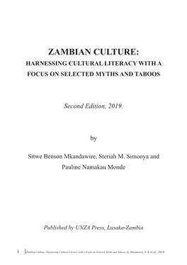 Zambian Culture with Myths and Taboos Final.Pdf