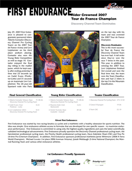 Contador Wins Tour De France