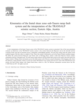 Kinematics of the Inntal Shear Zone–Sub-Tauern Ramp Fault System and the Interpretation of the TRANSALP Seismic Section, Eastern Alps, Austria