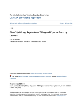 Regulation of Billing and Expense Fraud by Lawyers