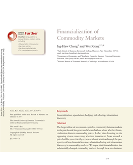 Financialization of Commodity Markets