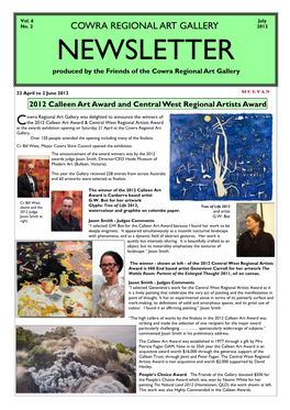 Cowra Regional Art Gallery 2012 Newsletter