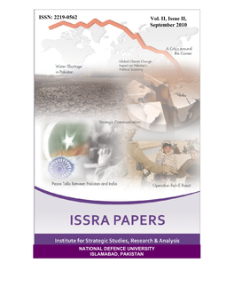 ISSRA PAPERS Institute for Strategic Studies, Research & Analysis National Defence University, Islamabad