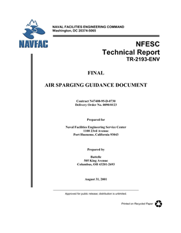 Air Sparging Guidance Document