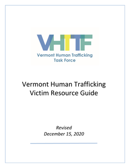 Vermont Human Trafficking Resource Guide