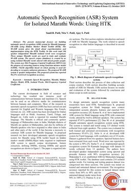 Automatic Speech Recognition (ASR) System for Isolated Marathi Words: Using HTK