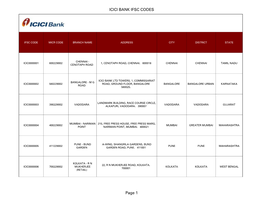 ICICI BANK IFSC CODES Page 1