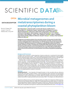 Microbial Metagenomes and Metatranscriptomes During A