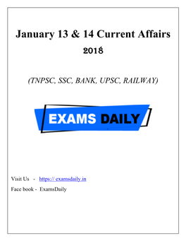 January 13 & 14 Current Affairs