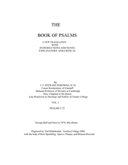 The Book of Psalms Vol. 1