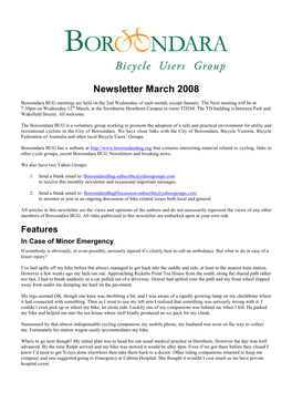 Newsletter March 2008