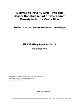 Construction of a Time-Variant Poverty Index for Costa Rica