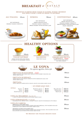 Healthy Options Le Uova
