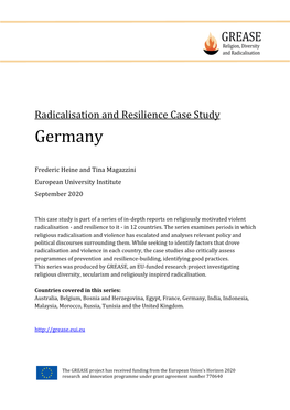 Radicalisation and Resilience Case Study Germany