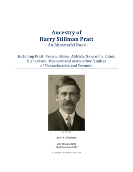 Ancestry of Harry Stillman Pratt – an Ahnentafel Book