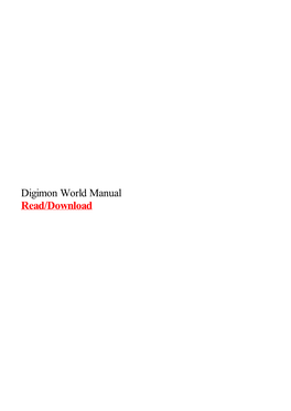 Digimon World Manual