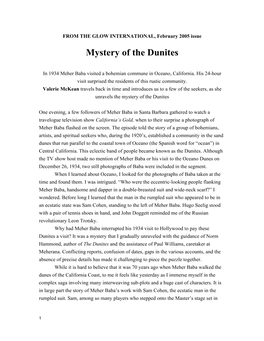 Mystery of the Dunites