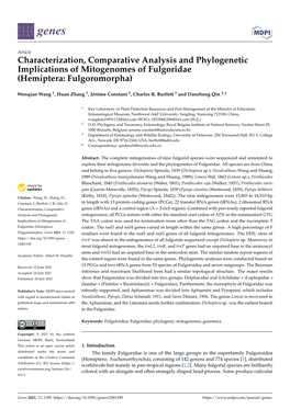 Characterization, Comparative Analysis and Phylogenetic Implications of Mitogenomes of Fulgoridae (Hemiptera: Fulgoromorpha)
