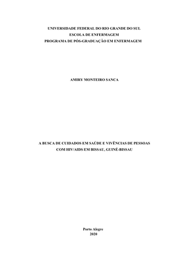 Universidade Federal Do Rio Grande Do Sul Escola De Enfermagem Programa De Pós-Graduação Em Enfermagem