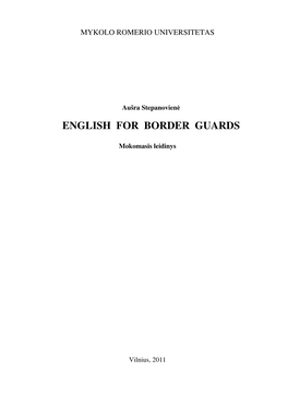 English for Border Guards