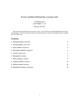 Every Symbol Defined by Unicode-Math